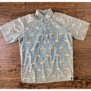 VTG Reyn Spooner Mens Small 1/4 Button Up Hawaiian Aloha Short Sleeve Shirt